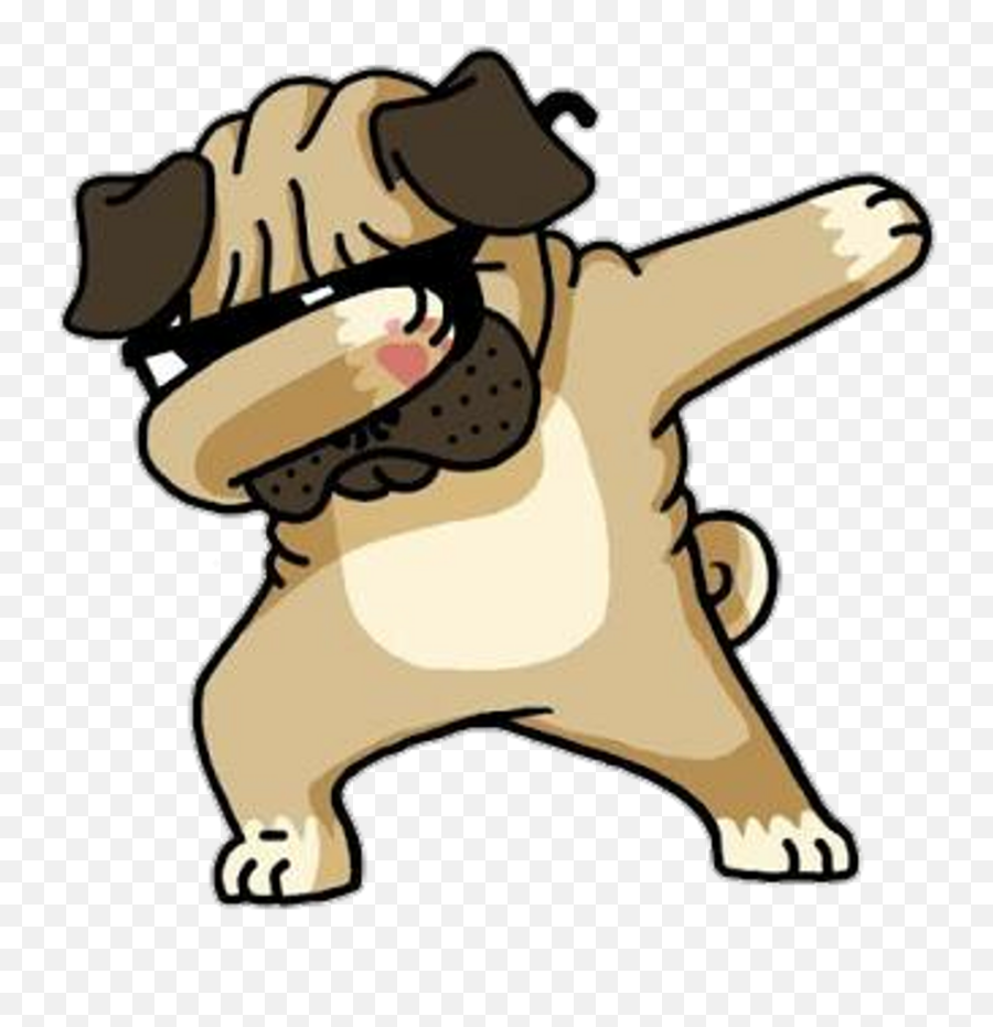 Dog Pug Pugs Turndownforwhat Epic - Cartoon Pug Dabbing Emoji,Pug Face Clipart