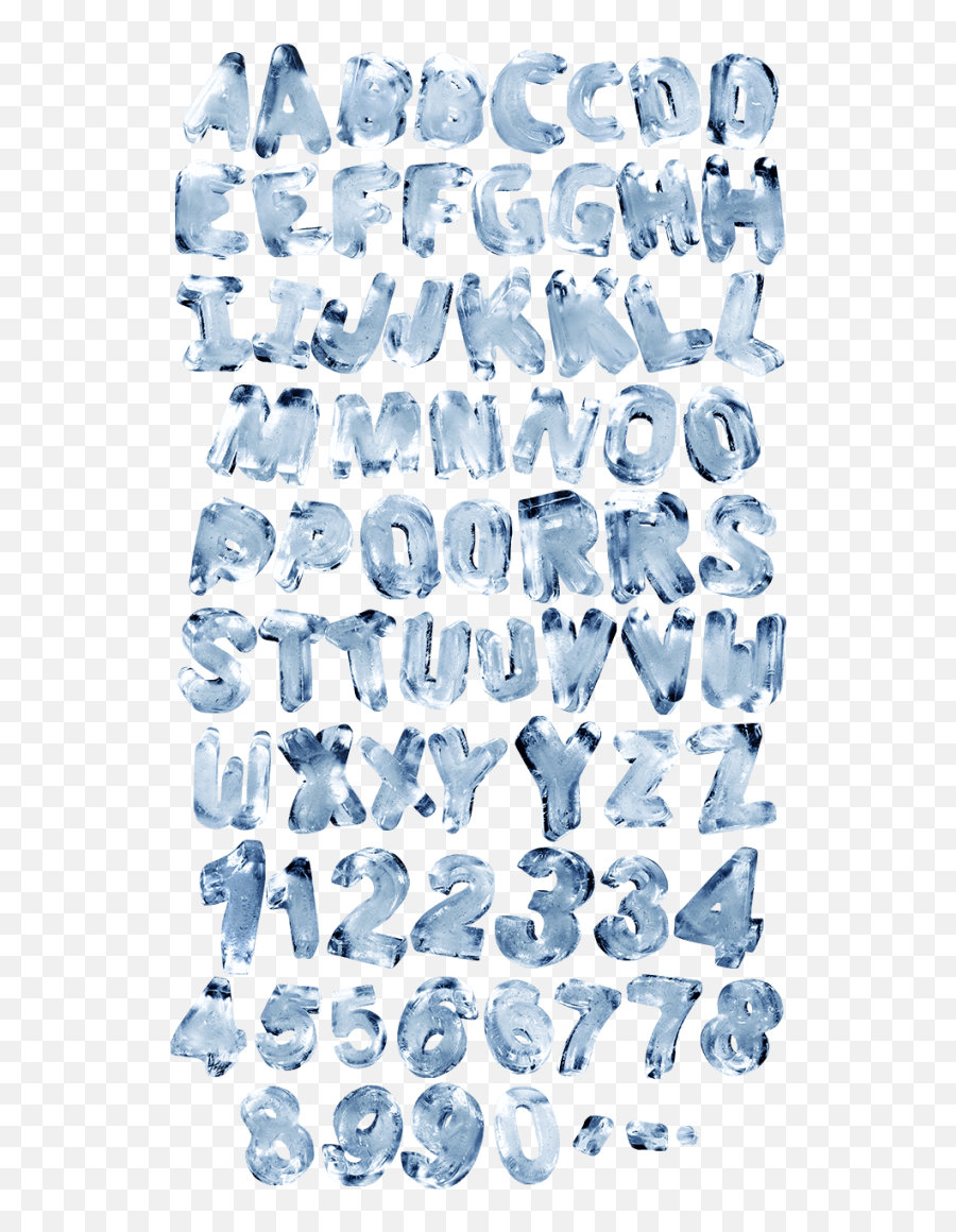 Ice Rotation Font - Handmadefont Ice Typography Emoji,Ice Png
