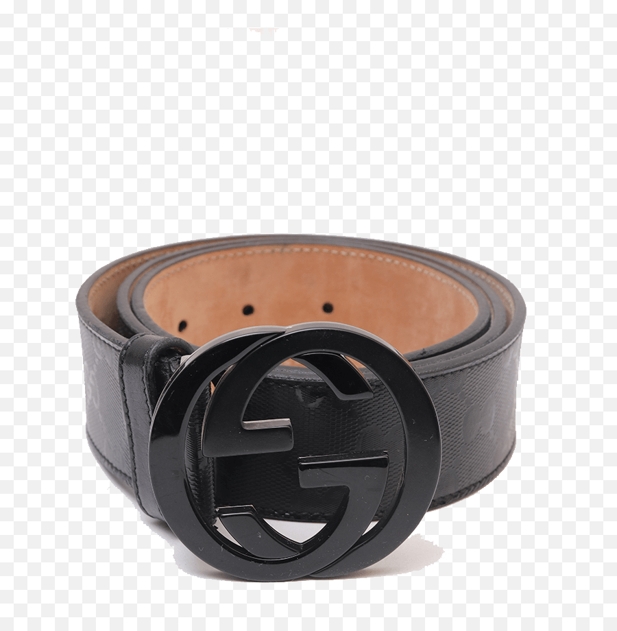 Black Gucci Monogram Leather Belt - Size 34 Emoji,Gucci Belt Transparent
