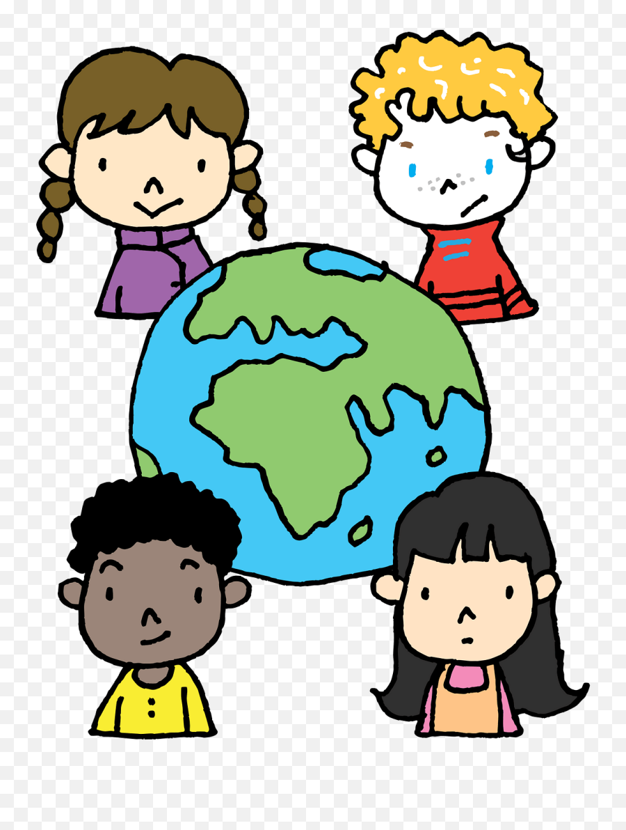 Children From Around The Earth Clipart Free Download - Interaction Emoji,Earth Clipart