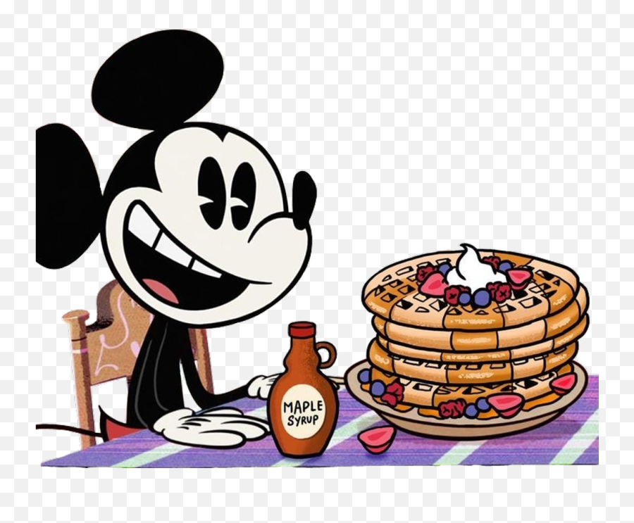 Waffle Clipart Mickey Mouse - Mickey Mouse Transparent Mickey Mouse Eat Waffles Emoji,Waffle Clipart