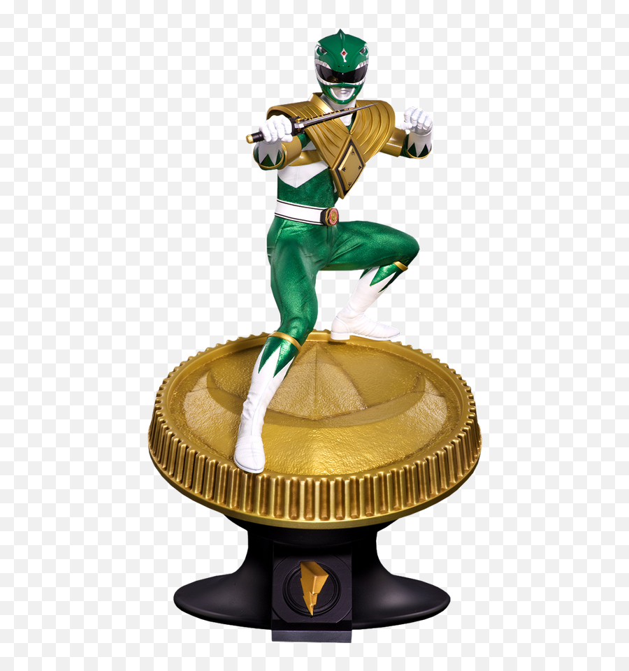 Mighty Morphin Power Rangers Green Ranger Statue By Pop Cult - Green Ranger Statue Emoji,Mighty Morphin Power Rangers Logo