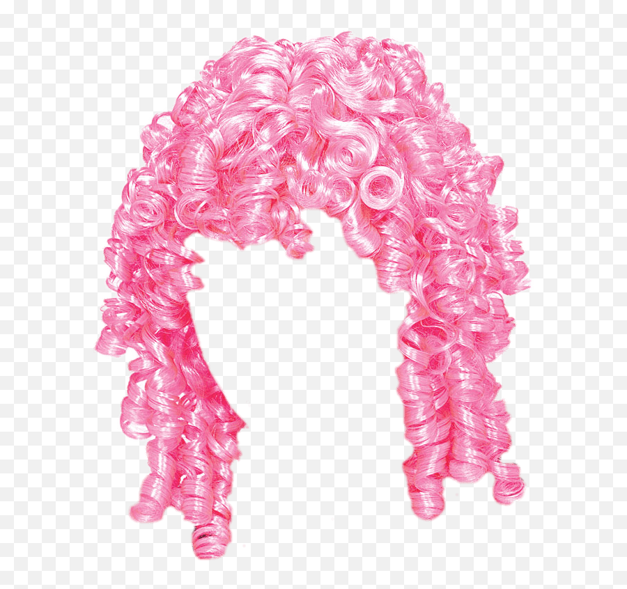 Wig Pink Curly - Wig Emoji,Clown Hair Png