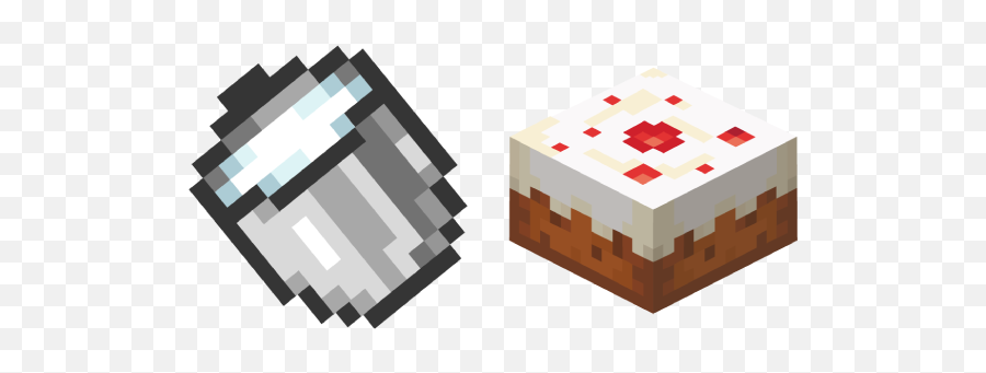 Minecraft Milk Bucket And Cake Cursor Emoji,Minecraft Cake Png