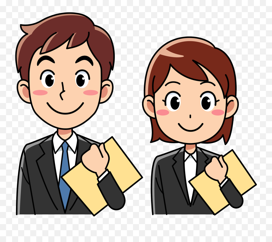 Businesswoman And Businessman Clipart Free Download - Businessman And Woman Cartoon Png Emoji,Business Clipart