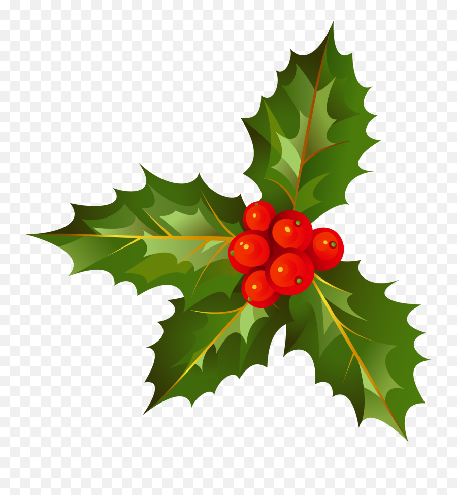 With Holly Leave Png Image - Transparent Holly Emoji,Holly Leaves Clipart