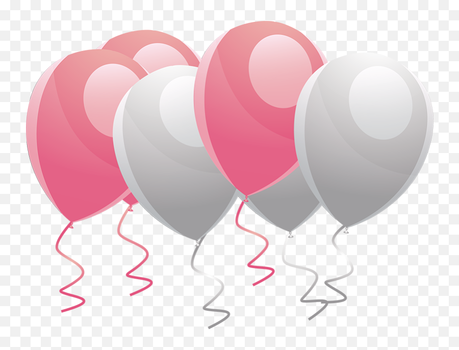 Metallic Pink Balloons Png Image - Clipart Pink Balloons Png Emoji,Pink Balloons Png
