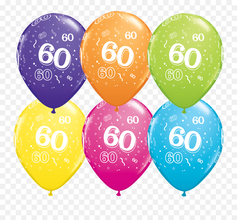 60th Birthday Latex Balloons - 60th Birthday Balloons Clipart Emoji,60th Birthday Clipart