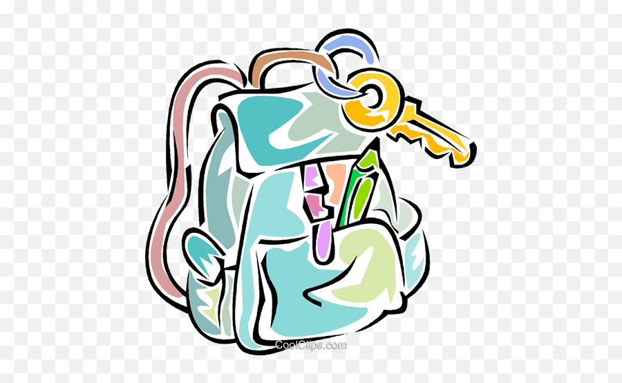Back Pack Royalty Free Vector Clip Art Illustration Emoji,Pack Clipart