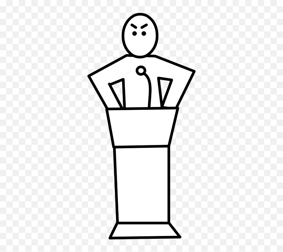 Speaker Podium Lectern Microphone Angry Face - Public Podium Drawing Emoji,Speaker Clipart