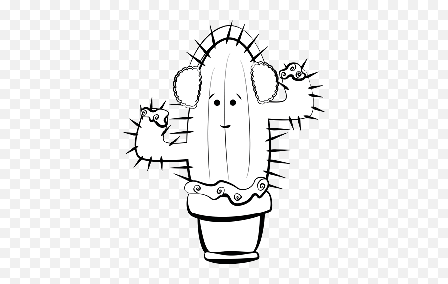 Cactus Family In Winter Clip Art Free U003e Nastaranu0027s Resources - Sketch Emoji,Cactus Clipart
