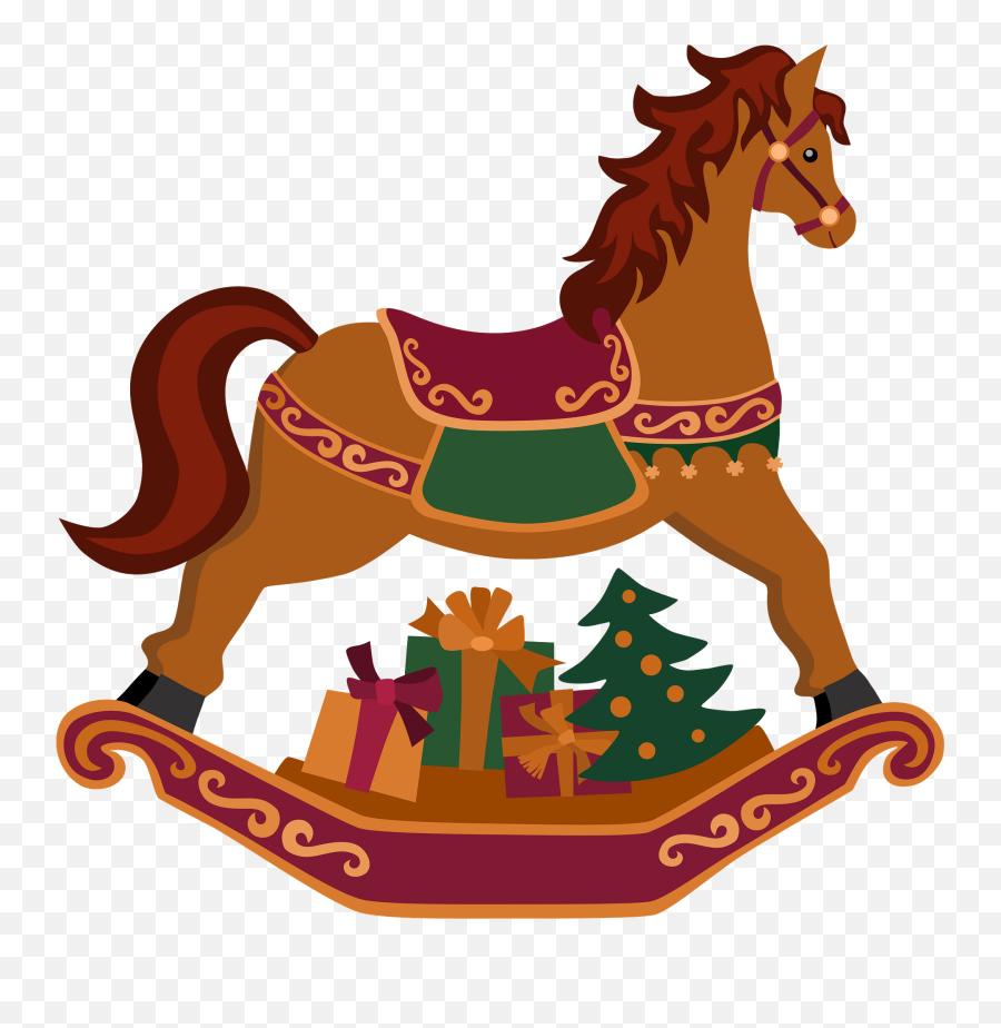 Cristmas Rocking Horse With Gifts Clipart Free Download - Horse Supplies Emoji,Gifts Clipart