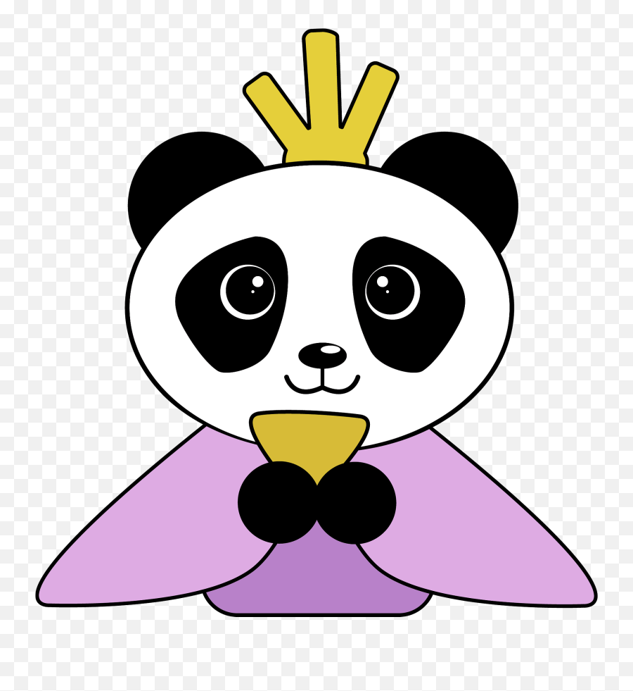 Panda Queen Clipart - Panda Cute Silhouette Png Emoji,Queen Clipart