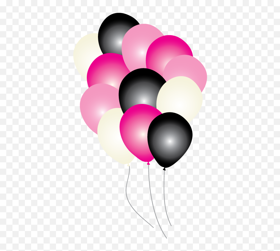Download 15 Pink And Black Balloons Png - Transparent Background Pink And Black Balloons Png Emoji,Pink Balloons Png