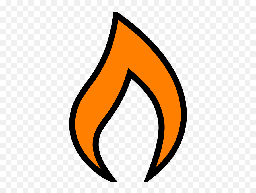 Flames Clipart Single - Cartoon Single Flame 414x596 Png Orange Clipart Flame Emoji,Flames Clipart