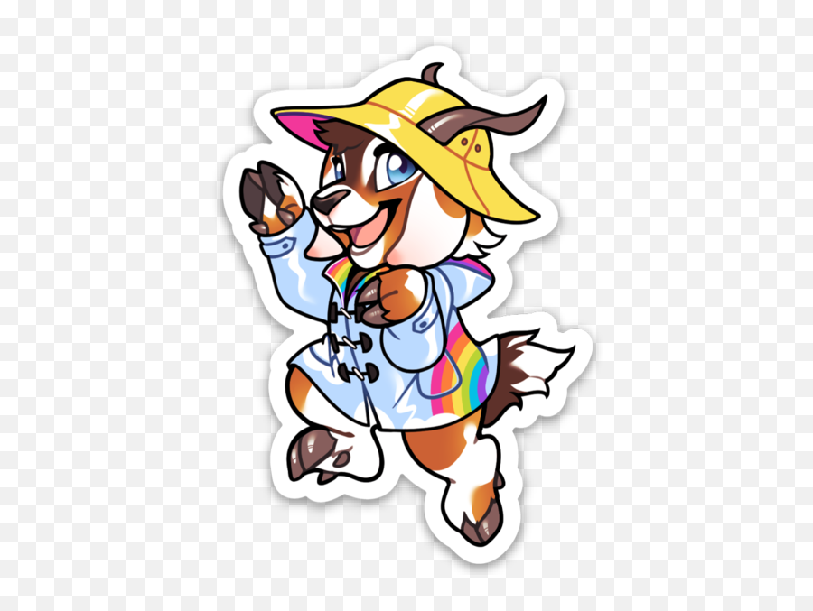 Furvilla Raincoat Goat Sticker Emoji,Rain Coat Clipart
