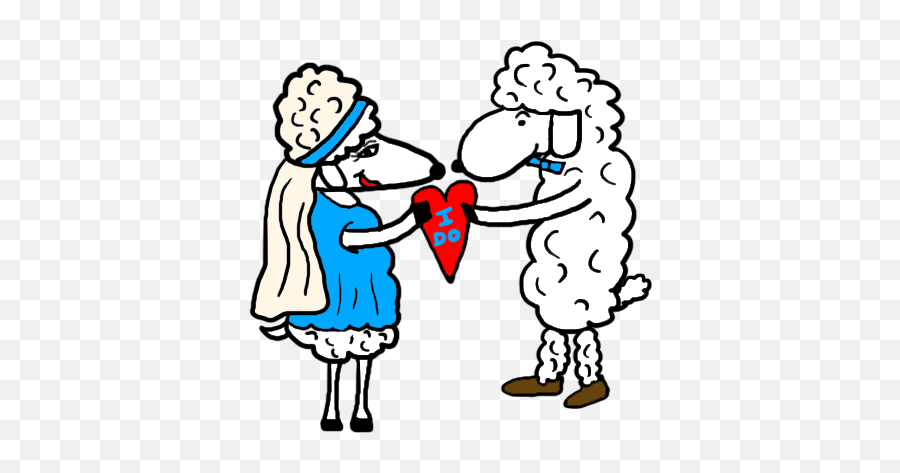 Lamb Clipart - Hd Bride And Groom Clipart Png Hd Png Sheep Married Emoji,Lamb Clipart