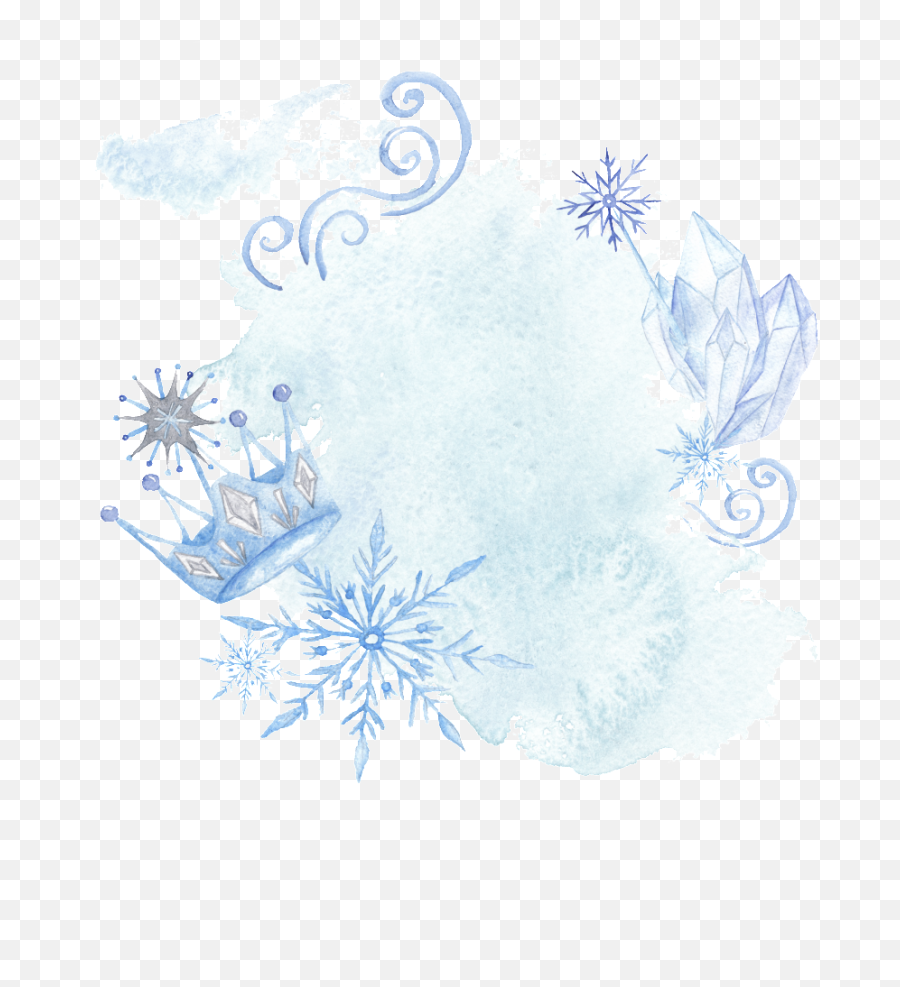 Download Blue Hand Drawn Crown Snowflake Cartoon Snow - Dot Emoji,Snow Transparent