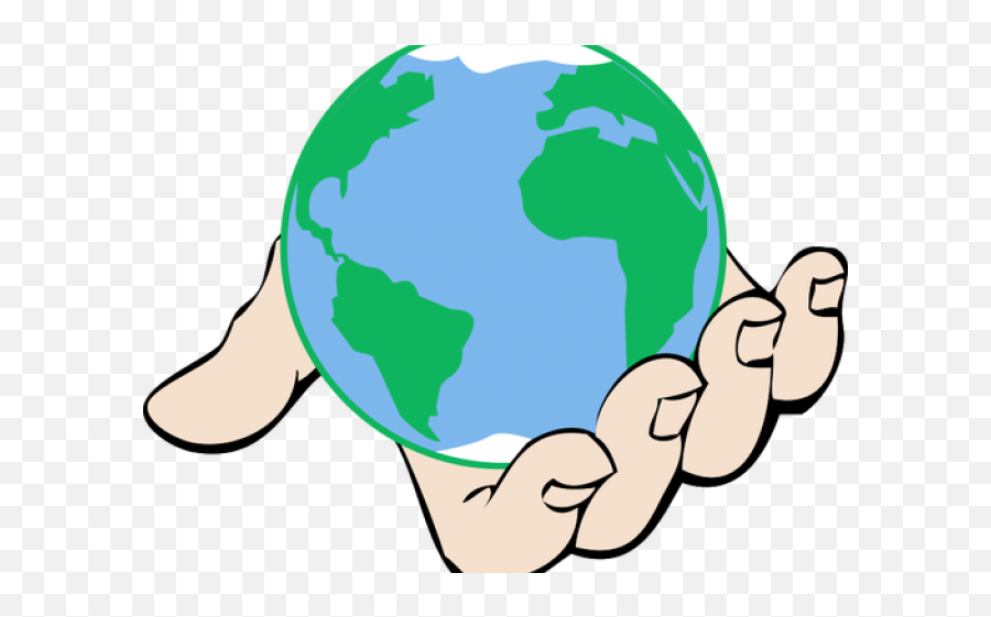 Earth Globe Clipart - Clipart World In Hand Png Download Emoji,World Globe Clipart