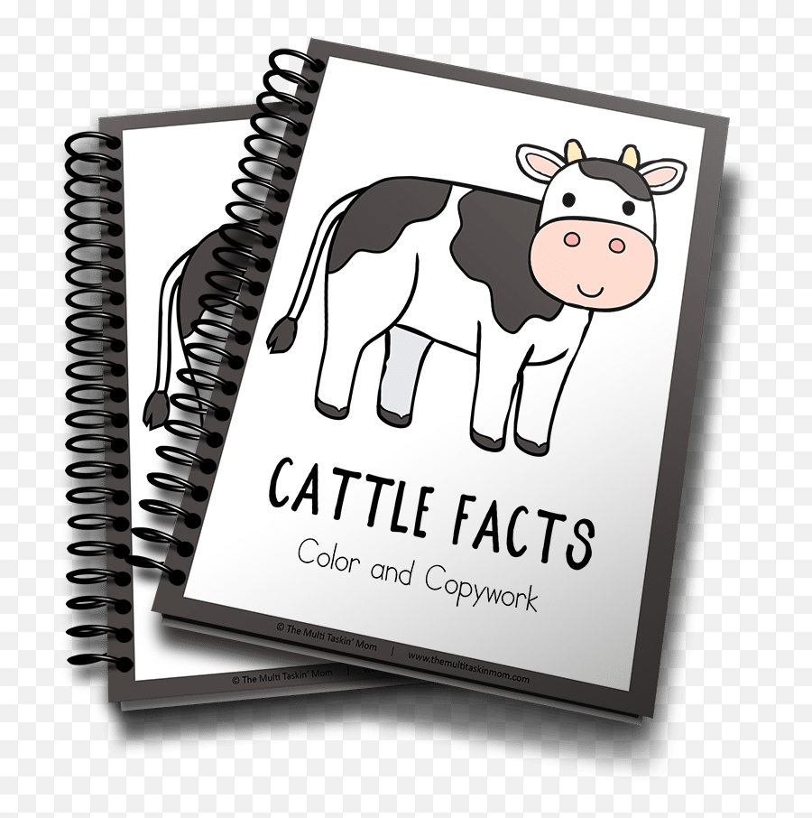 Cattle Color And Copywork - Homeschool Printables Emoji,Dairy Clipart Black And White
