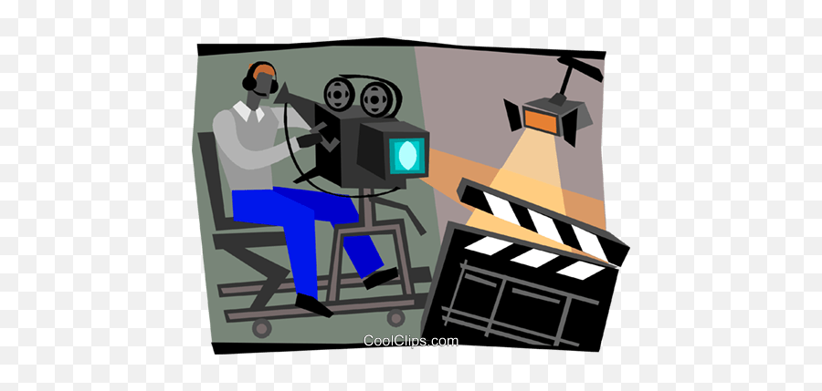 Camera Man Filming Movie Royalty Free Vector Clip Art - Film Industry Emoji,Movie Camera Clipart