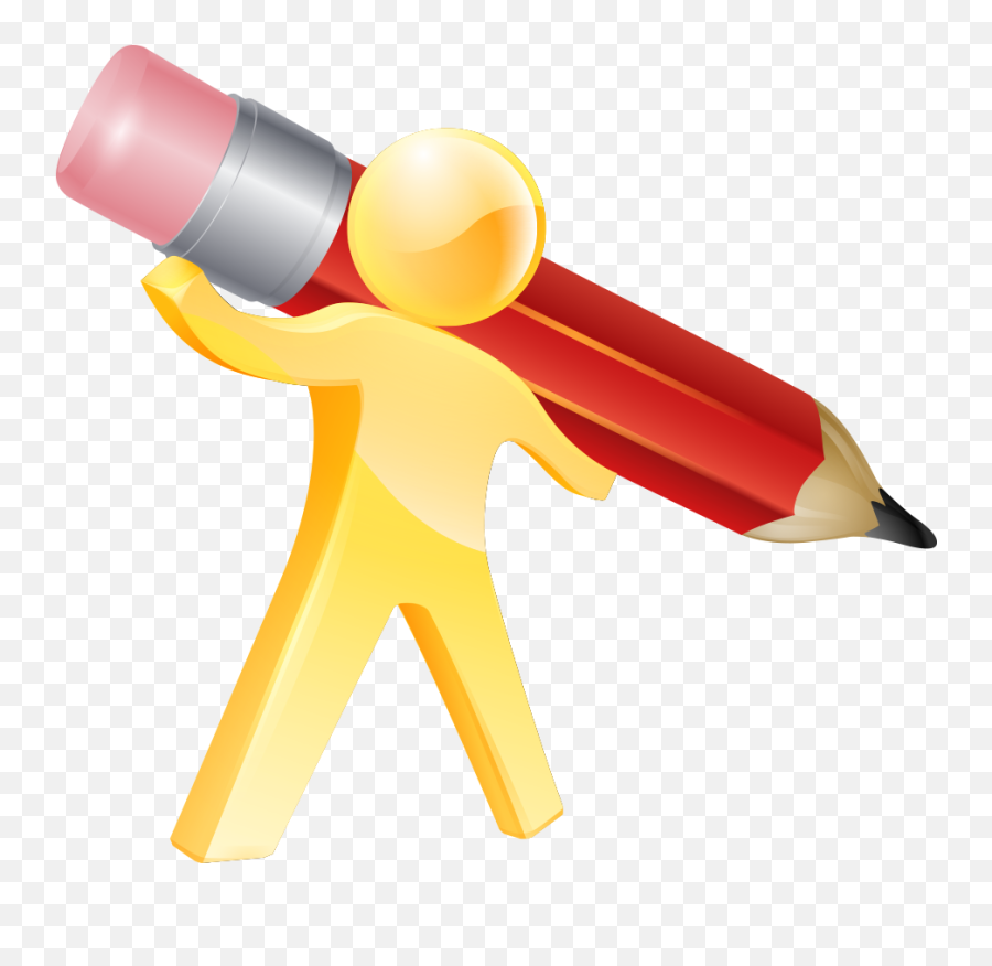 Paper Pencil Person Drawing Illustration - Persona Con Lapiz Paper Pencil Writing Cartoon Emoji,Paper And Pencil Clipart