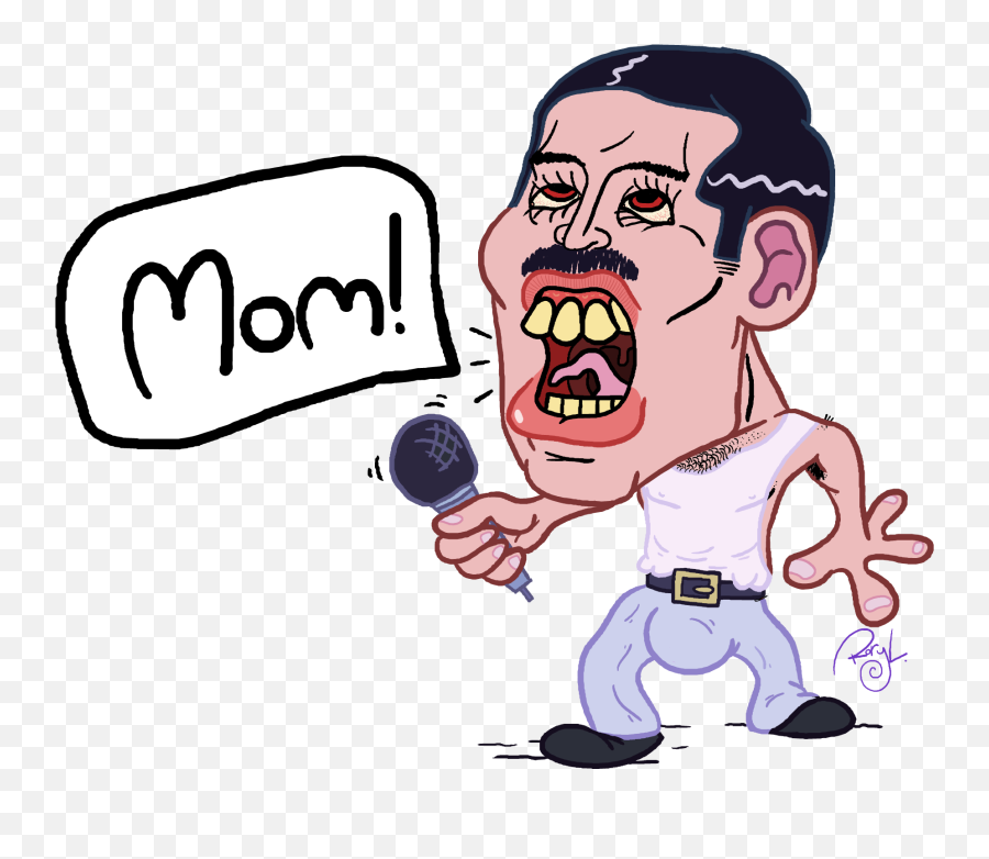 Freddie Mercury - Cartoon Freddie Mercury Png Emoji,Freddie Mercury Clipart