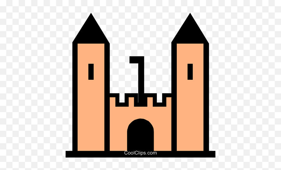 Castle Symbol Royalty Free Vector Clip Art Illustration - Castle Clip Art Emoji,Disney Castle Logo