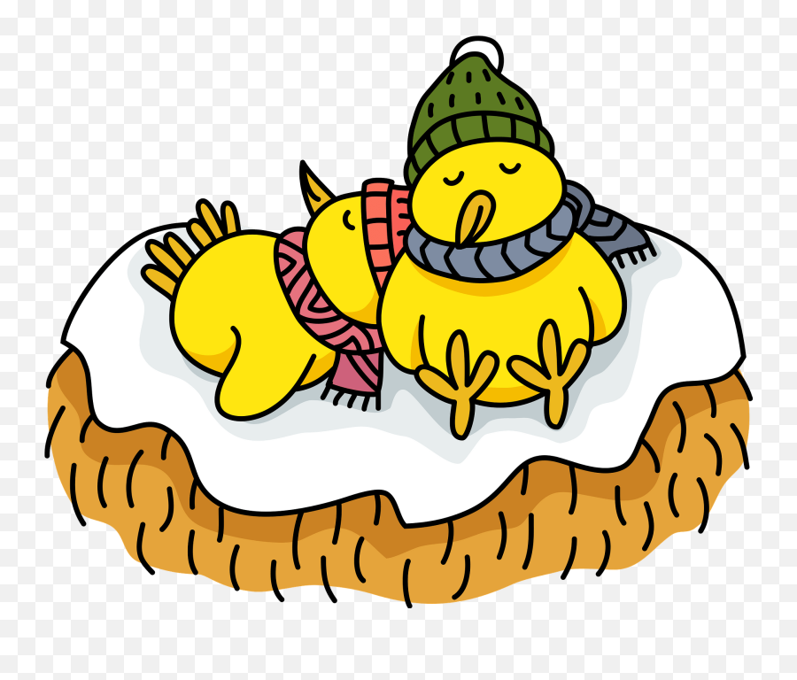 Chicks Are Sleeping In The Snow Clipart Free Download - Happy Emoji,Snow Clipart