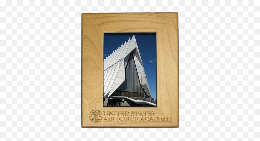 8x10 Red Alder Picture Frame Gift Laser - United States Air Force Academy Cadet Chapel Emoji,Air Force Academy Logo