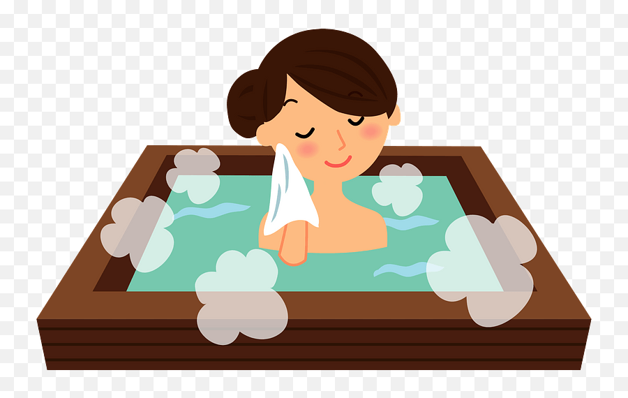 Woman Is Relaxing In A Hot Spring Clipart Free Download Emoji,Relax Png