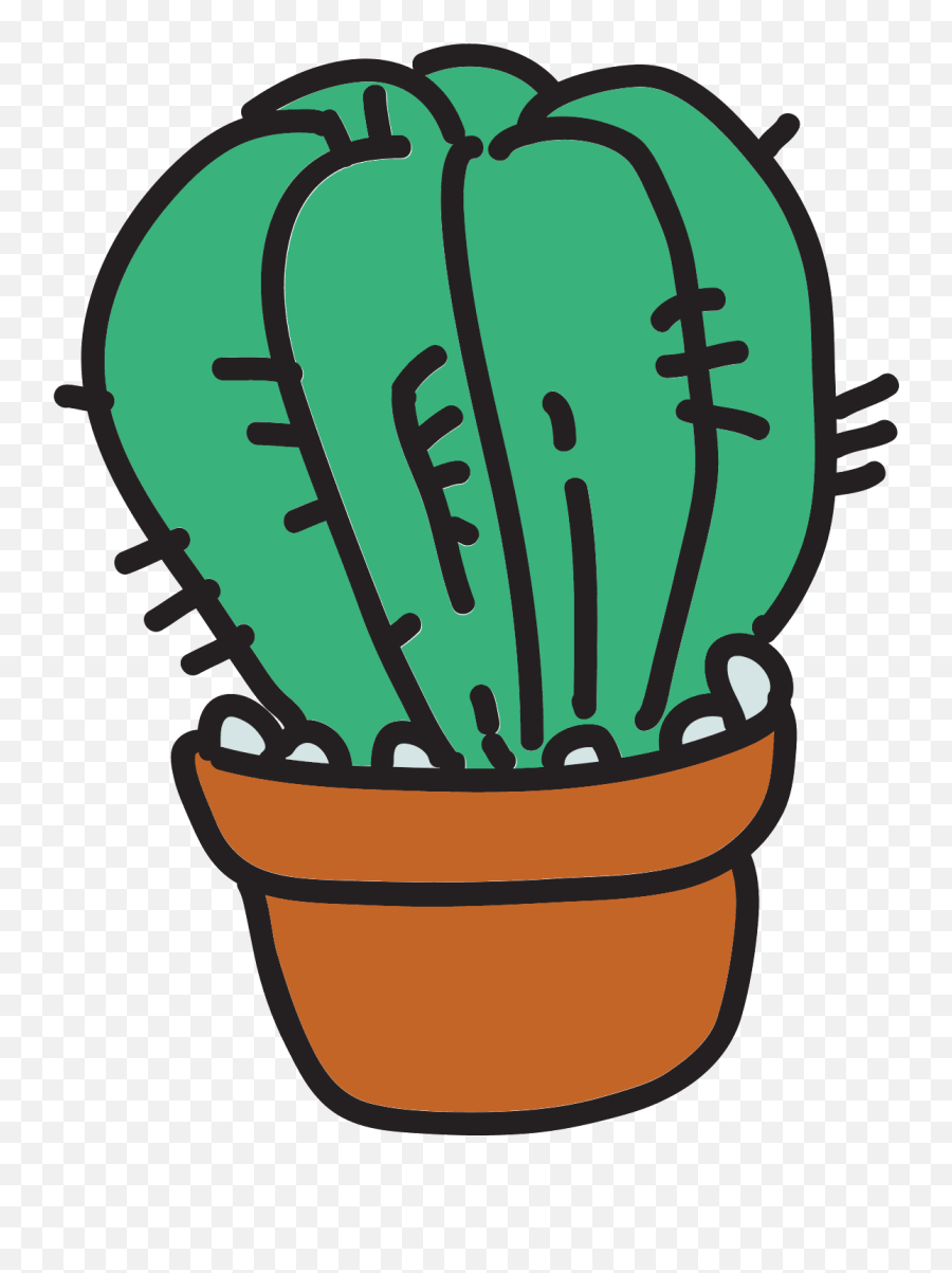 Download Hd Cactus In Pot Icon - Png Cacti Doodle Emoji,Cacti Png