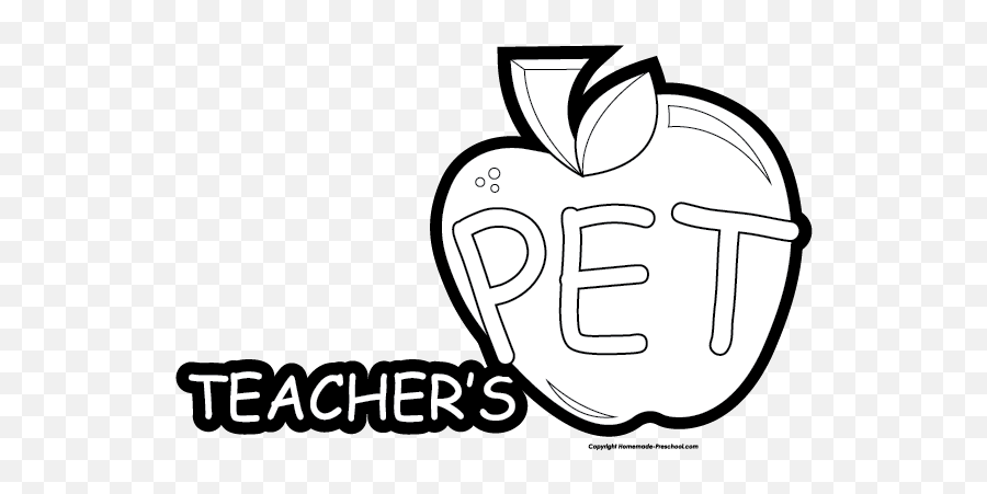 Free Apple Clipart - Teachers Pet Clipart Black And White Emoji,Teacher Apple Clipart