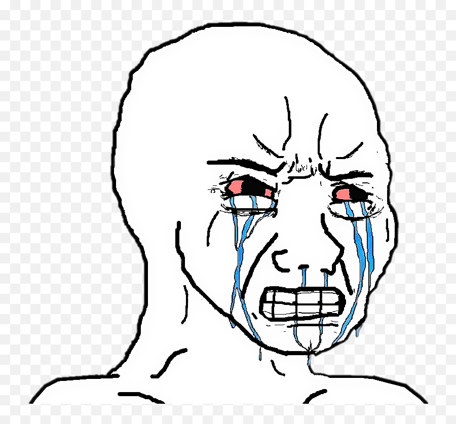 Troll Angry Crying Meme Sticker - Sad Face Meme Emoji,Red Eyes Meme Png