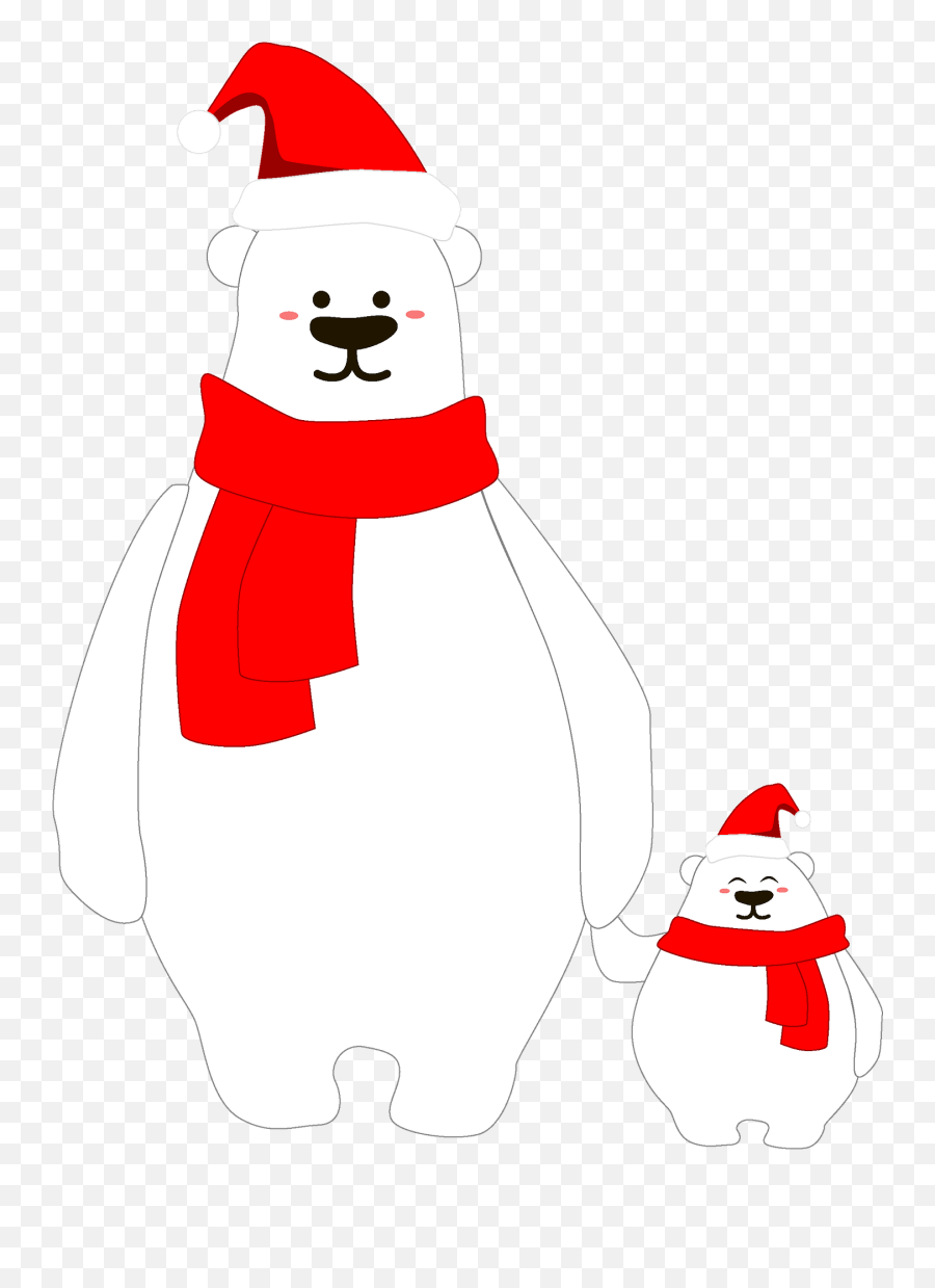 Christmas Polar Bears Clipart - Fictional Character Emoji,Polar Bear Clipart