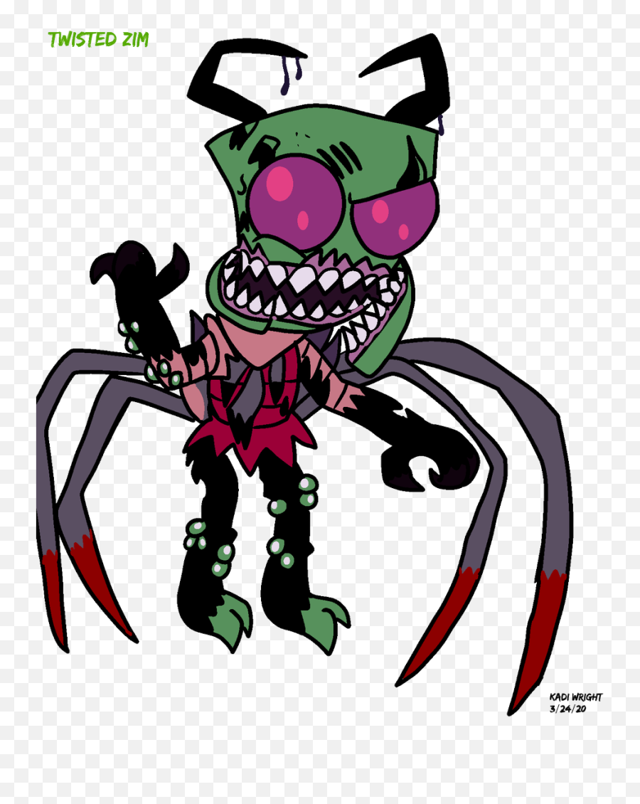 Kadi Wright On Twitter Made Zim As Twisted Bonnie - Fictional Character Emoji,Invader Zim Logo