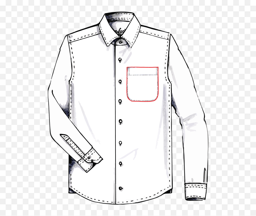 Breast Pocket To Finish - Longsleeved Tshirt Clipart White Shirt With Pocket Clipart Png Emoji,Pocket Clipart