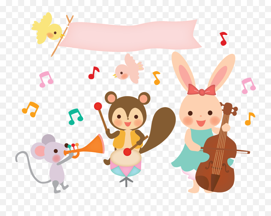 Animals At A Music Concert Clipart - Animal Music Band Clipart Transparent Emoji,Concert Clipart