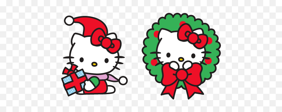 Christmas Hello Kitty Cursor U2013 Custom Cursor Browser Extension Emoji,Tuxedo Cat Clipart