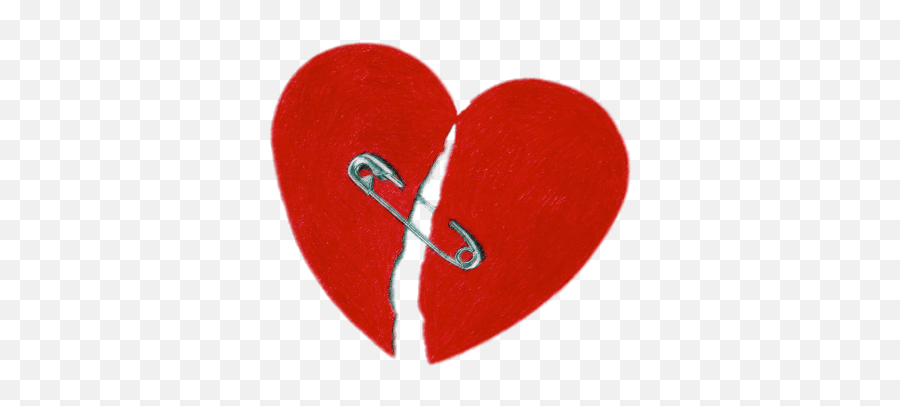 Safety Pin Transparent Png - Heart With Safety Pin Emoji,Broken Heart Png