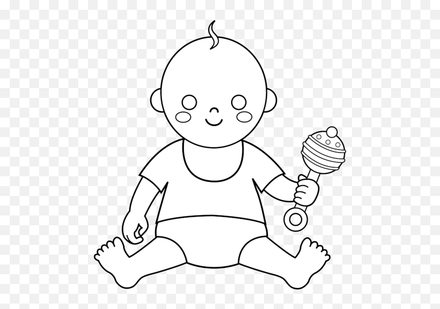 Download Colorable Baby Design - Baby Clipart Coloring Png Clip Art Baby Outline Emoji,Coloring Clipart