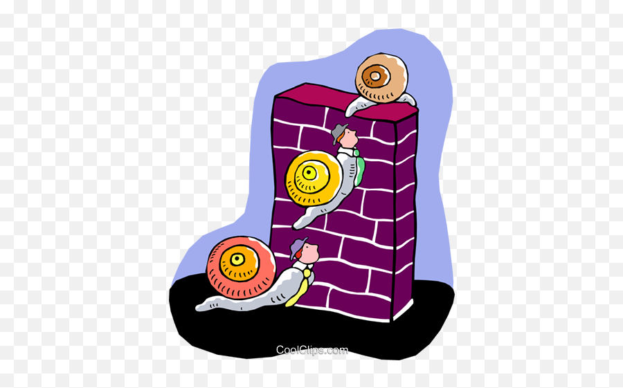 Snails Climbing Over A Brick Wall Royalty Free Vector Clip - Vertical Emoji,Brick Wall Clipart