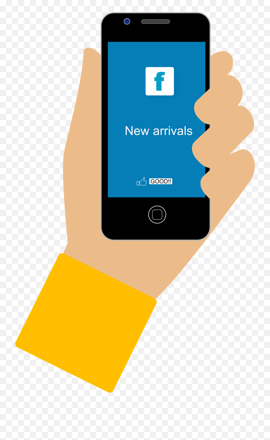 Hand Holding A Smartphone - Facebook Phone Clip Art Emoji,Smartphone Clipart