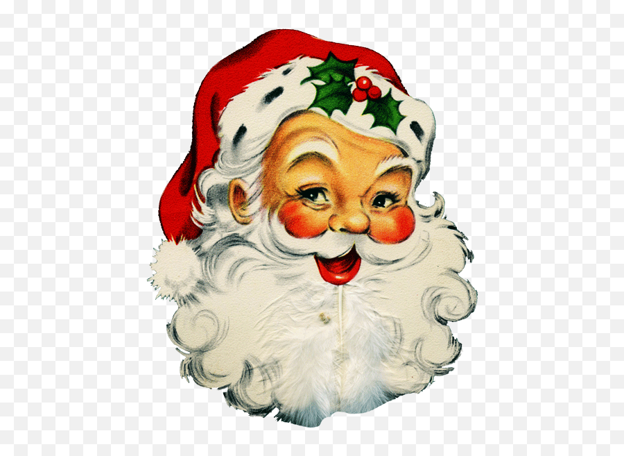 Vintage Santa Face Clipart Transparent - Santa Claus Emoji,Santa Face Clipart