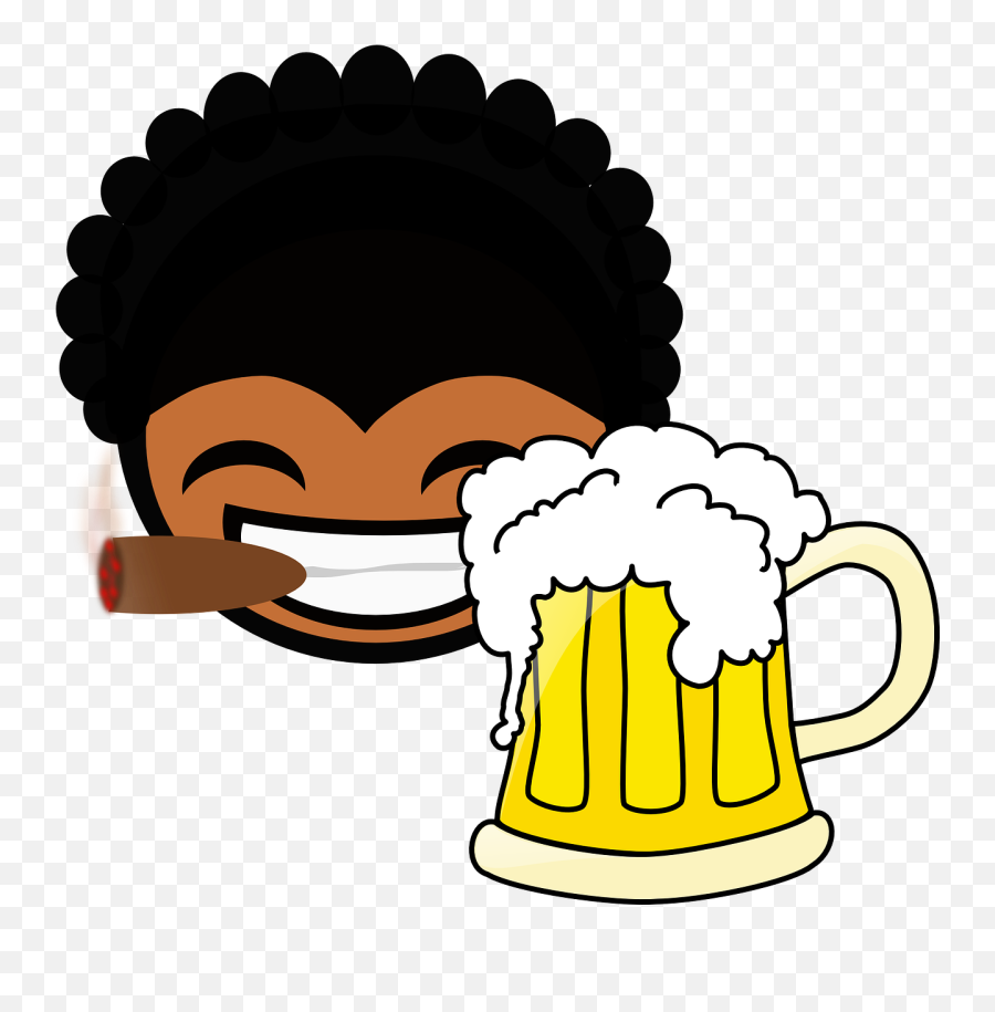 Black Man Beer Cigar Smoke Png Picpng - Copo De Cerveja Desenho Png Emoji,Cartoon Smoke Png