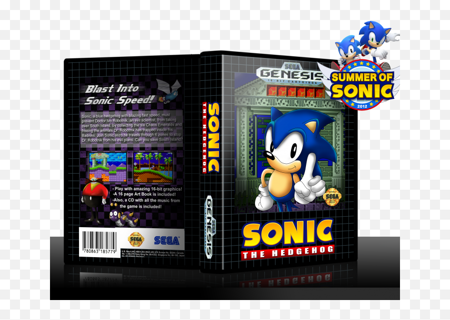 Sonic The Hedgehog Genesis Box Art Cover By Joeythehedgehog - Sonic Emoji,Sonic Cd Logo