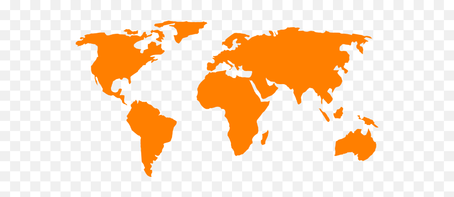 Orange World Map Clip Art At Clkercom - Vector Clip Art Orange World Map Png Emoji,World Map Png