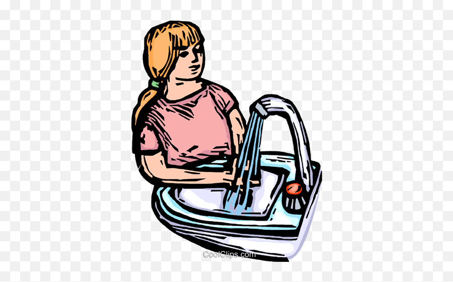 Girl Washing Her Hands Royalty Free Vector Clip Art - For Women Emoji,Washing Hands Clipart