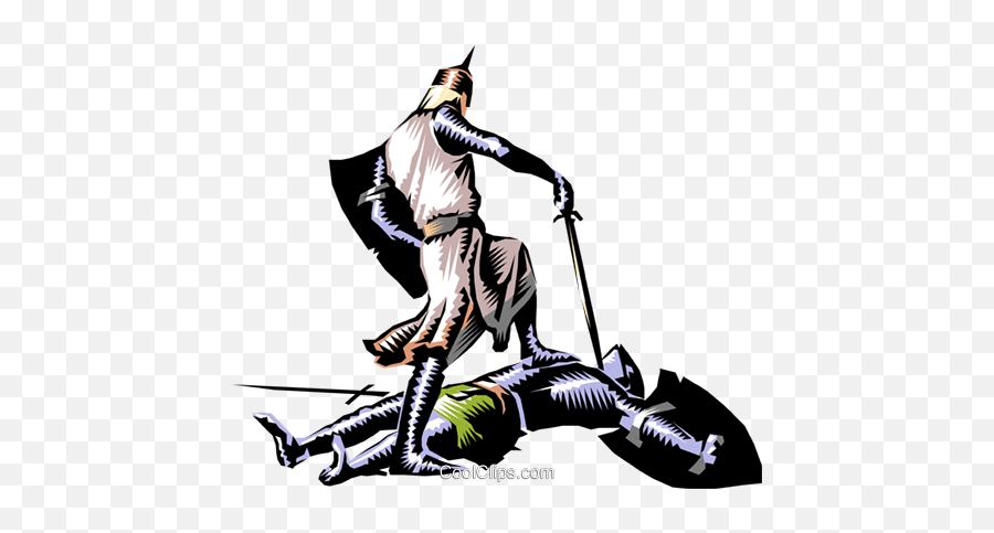 Knights In Battle Royalty Free Vector Clip Art Illustration Emoji,Knight Sword Clipart