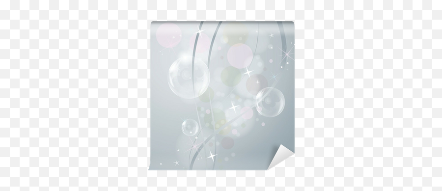 Transparent Bubbles Waves And Stars On Gray Background Wall Mural U2022 Pixers - We Live To Change Dot Emoji,Transparent Bubbles